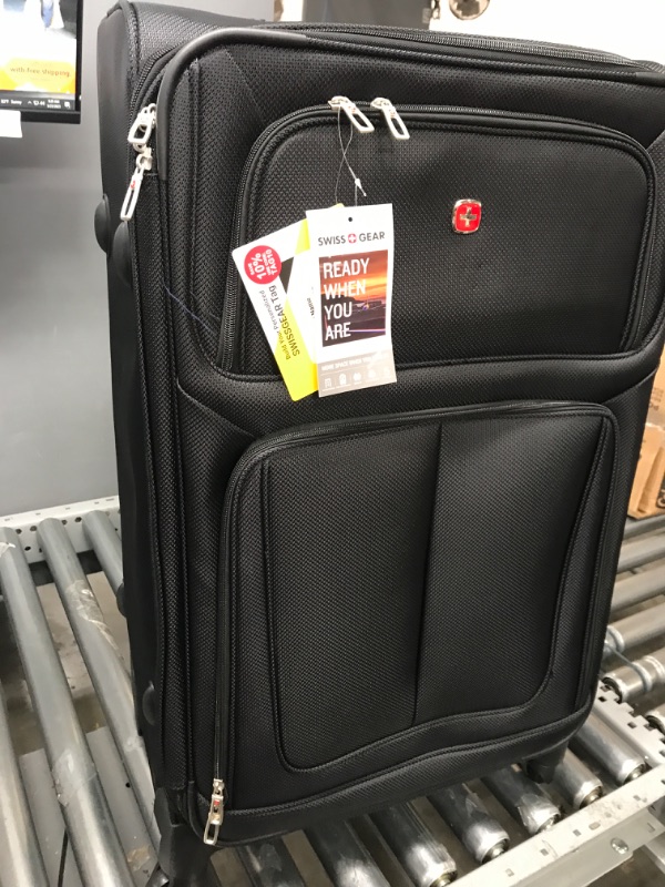 Photo 2 of **NEW**   SwissGear Sion Softside Expandable Roller Luggage, Black, Carry-On 21-Inch Carry-On 21-Inch Black