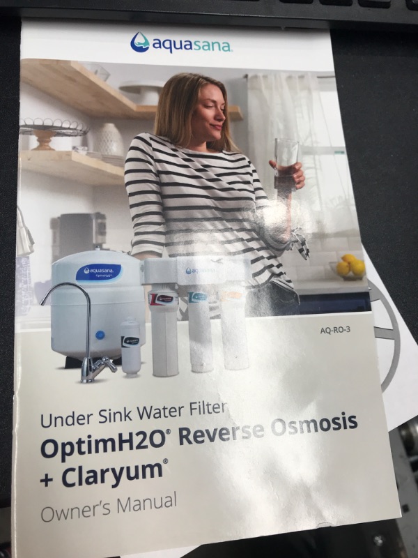 Photo 4 of **USED**  Aquasana Reverse Osmosis Under Sink Water Filter System - Filters 95% Of Fluoride - Kitchen Counter Faucet Filtration - Chrome - AQ-RO-3.56