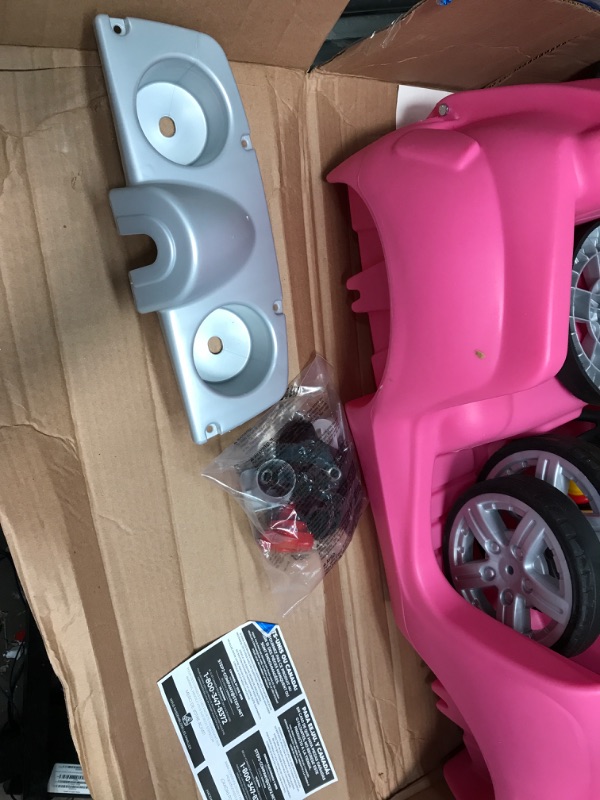 Photo 1 of **DAMAGED** Step2 Whisper Ride II Kids Push Ride-On Car Buggy w/ Pull Handle and Horn, PINK