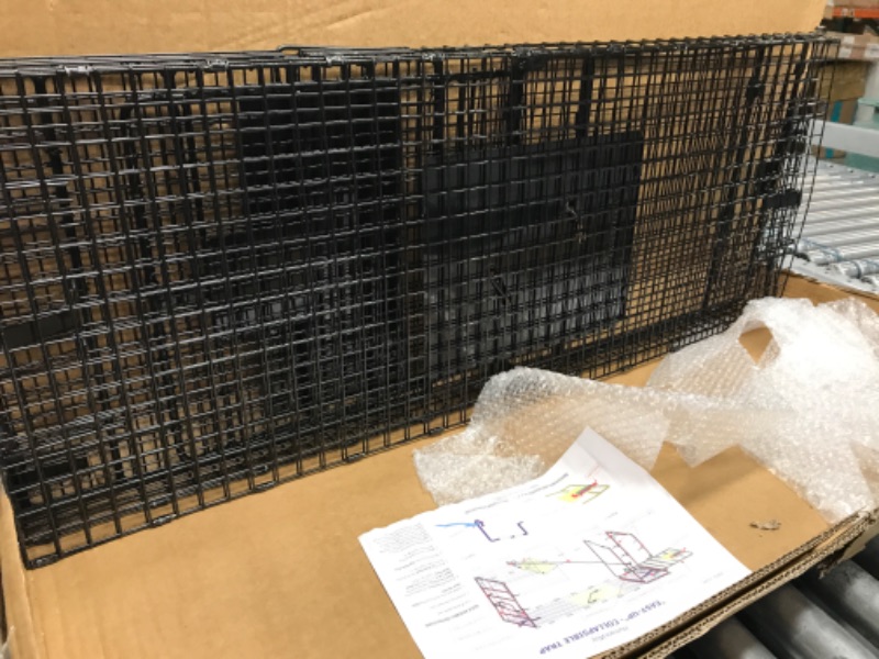 Photo 3 of **MINOR DAMAGE FROM SHIPPING** Humane Way Folding 42 Inch Live Humane Animal Trap - Safe Traps for All Animals - Dogs, Raccoons, Cats, Groundhogs, Opossums, Coyote, Bobcat - 42"x16"x18" 42 Inch Folding