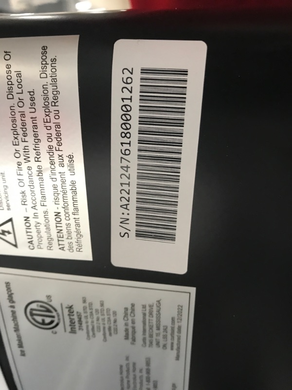 Photo 5 of **MINOR WEAR FROM USE**   Frigidaire Compact Countertop Ice Maker, Makes 26 Lbs. Of Bullet Shaped Ice Cubes Per Day, Silver Stainless