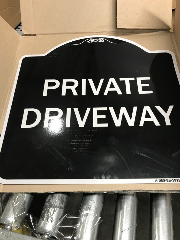 Photo 2 of SignMission Designer Series Sign - Private Driveway | Black & Silver 18" X 18" Heavy-Gauge Aluminum Architectural Sign | Protect Your Business & Municipality | Made in The USA