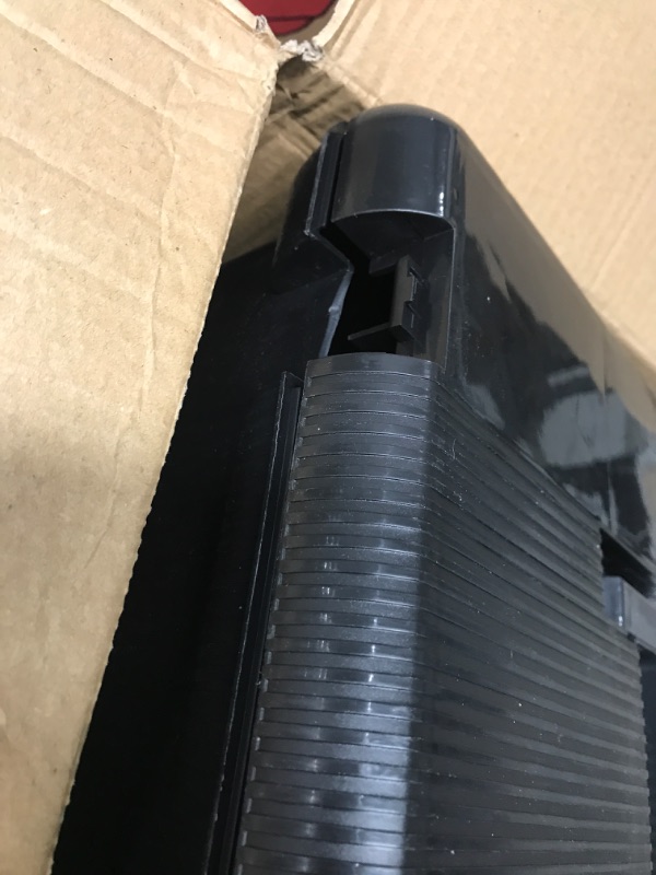 Photo 1 of **MISSING A CLAMP**   Pendaflex Portable File Box with File Rails, Hinged Lid with Double Latch Closure, Black, 3 Black Letter Size Hanging Folders Included (41742AMZ)