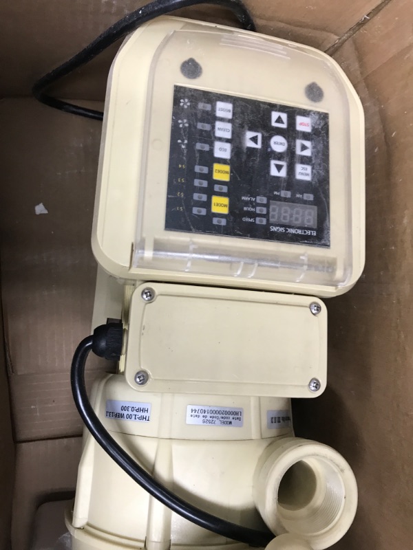 Photo 3 of **USED**   XtremepowerUS 1.5HP Variable Speed Swimming Pool Pump High-Flo Speed Pool Pump Timer Control Panel Digital W/Fitting, Beige