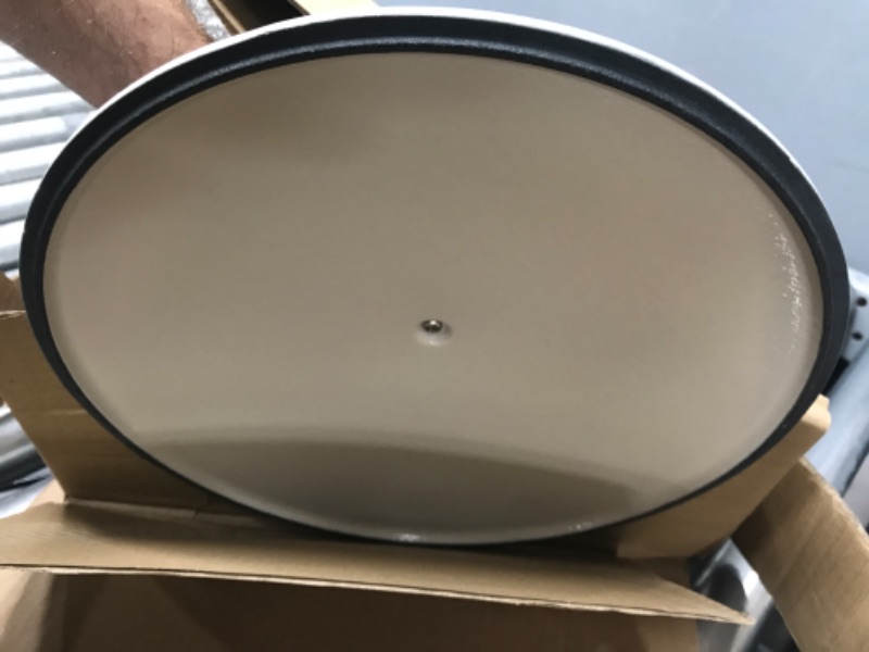 Photo 1 of **SLIGHT DAMAGE**    Lodge EC3CC13 Enameled Cast Iron Covered Casserole, 3.6-Quart, Oyster White Oyster White 3.6 Quart Iron Casserole