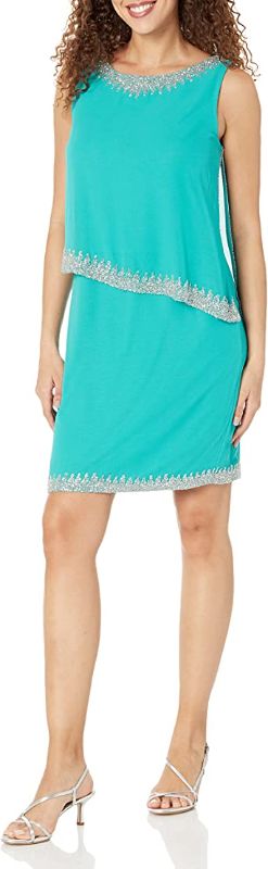 Photo 1 of J Kara Women's Sleeveless Popover Short Cocktail Beaded Dress Size Plus Size 22W