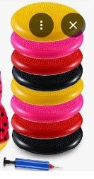 Photo 1 of 10 Pcs Wiggle Seat Wobble Cushion Exercise Fitness Balance Disc Yoga Balance Cushion Stability Balance Disc Flexible Wiggle Seat for Kid Adult Home Office School Black