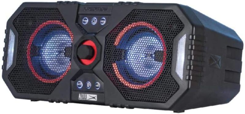 Photo 1 of UNABLE TO TEST NO CORD**** Altec Lansing ALP-XP400 Xpedition 4 Waterproof Portable Bluetooth Speaker, Dual 4" Woofers 24 Hours Playtime 200W Wireless IP67 Durable Speaker, Black

