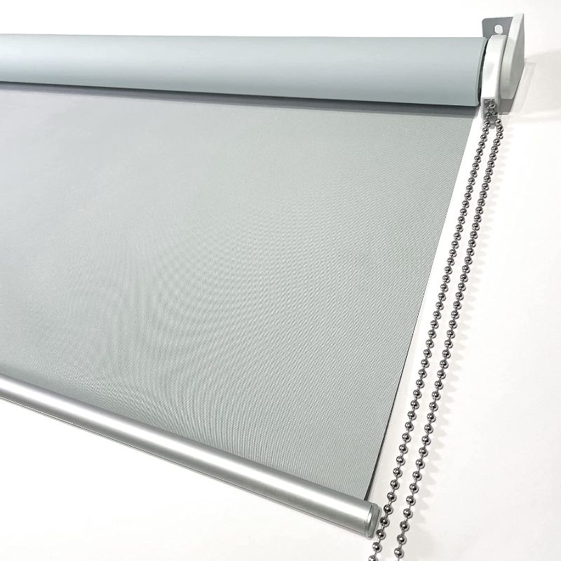 Photo 1 of 100% Blackout Roller Window Shades, Window Blinds with Thermal Insulated, UV Protection Waterproof Fabric, roll up and Down Blinds for Home and Office (Grey - 20" W x 72" H)
