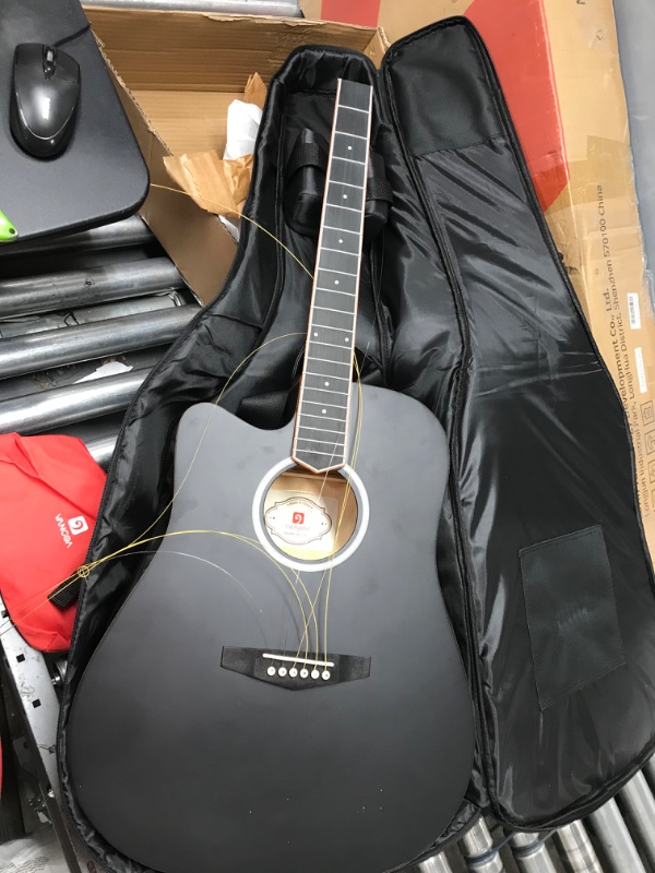 Photo 4 of ***SEE PICTURES***
Vangoa - 41 inch Full-Size Black VG-41ECBK Acoustic Electric Cutaway Guitar with
