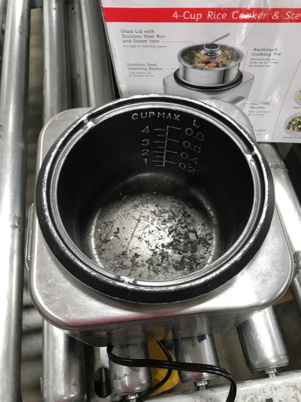 Photo 2 of **NOT FUNCTIONAL PARTS ONLY!!Cuisinart CRC-400 4 Cup Rice Cooker, Stainless Steel Exterior 4-Cup Rice Cooker