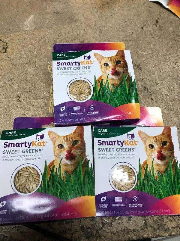 Photo 2 of SmartyKat Sweet Greens Organic Oat Grass Cat Grass Grow Kit Sweet Greens Grow Kit--- 3 ITEMS 