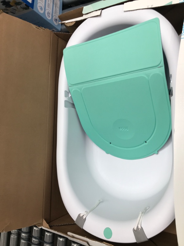 Photo 2 of 4-in-1 Grow-with-Me Bath Tub by Frida Baby Transforms Infant Bathtub to Toddler Bath Seat with Backrest for Assisted Sitting in Tub