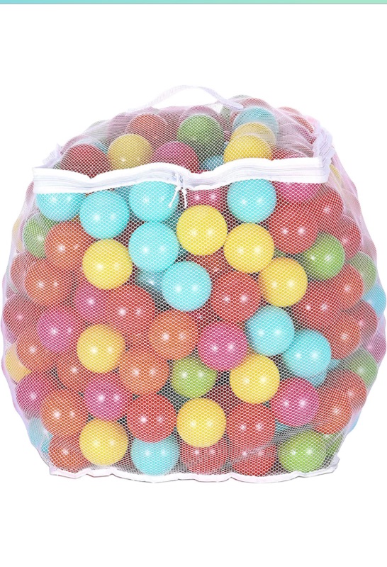 Photo 1 of BalanceFrom 2.3-Inch Phthalate Free BPA Free Non-Toxic Crush Proof Play Balls Pit Balls- 6 Bright Colors in Reusable and Durable Storage Mesh Bag with