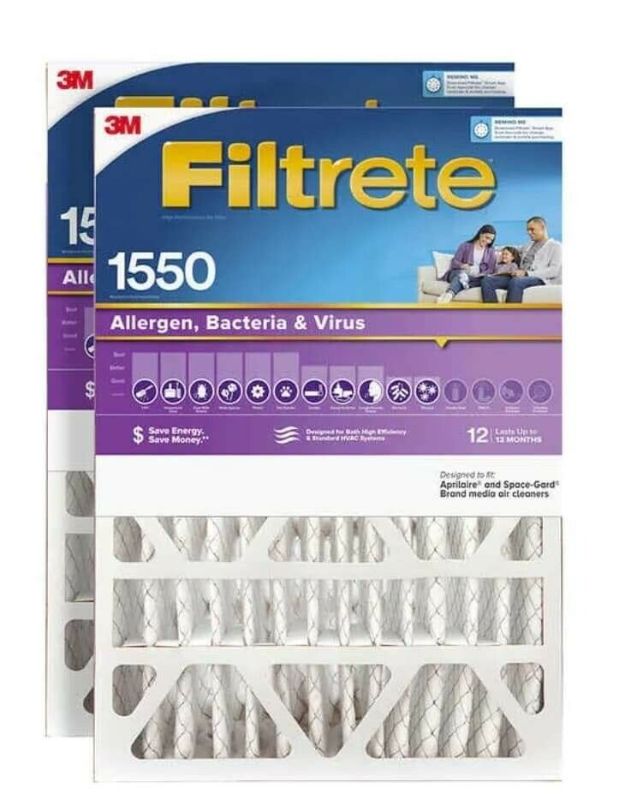 Photo 1 of 3M Filtrete 1550 16x20x4 Pack of 2 Elite/Premium Allergen Furnace Air Filters
