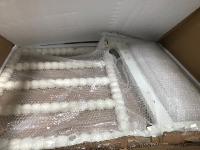 Photo 1 of ***DAMAGED**** OSP Home Furnishings Kaylee Spindle Accent Chair, 26.5” W x 32.25” D x 37” H, Antique White Frame with White Linen Fabric