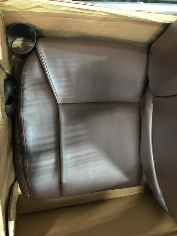 Photo 2 of ***parts only not functional***Amazon Basics Classic Puresoft Padded Mid-Back Office Computer Desk Chair with Armrest - Brown