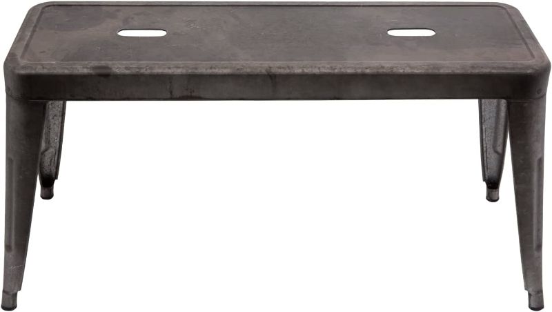 Photo 1 of 
Creative Co-Op Grey & Brown Galvanized Metal Bench, Grey