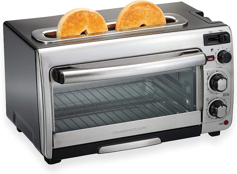 Photo 1 of ***NON-FUNCTIONAL***   Hamilton Beach 2-in-1 Countertop Oven and Long Slot Toaster, Stainless Steel, 60 Minute Timer and Automatic Shut Off (31156)
