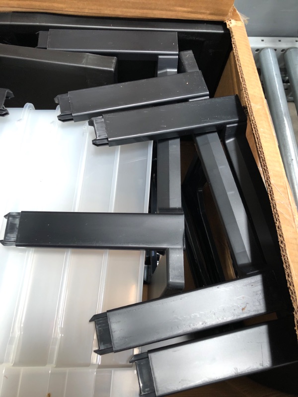 Photo 3 of  Medium Plastic Storage Cart, 6 Drawers, 26 7/16in.H x 12 1/16in.W x 14 1/4in.D, Black,