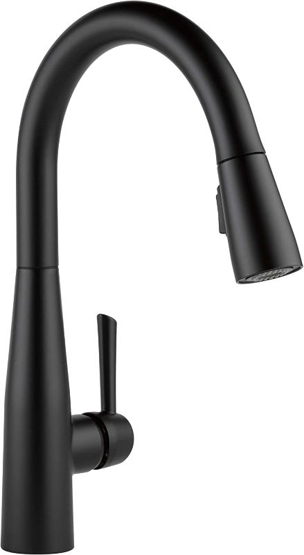 Photo 1 of **MISSING PARTS** Delta Faucet Essa Matte Black Kitchen Faucet Black, Kitchen Faucets with Pull Down Sprayer, Kitchen Sink Faucet, Faucet for Kitchen Sink, Magnetic Docking Spray Head, Matte Black 9113-BL-DST
