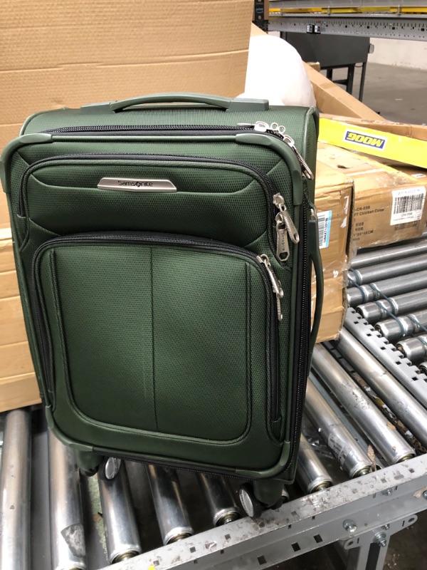 Photo 2 of Samsonite Solyte DLX Softside Expandable Luggage with Spinner Wheels, Cedar Green, Checked-Medium 25-Inch