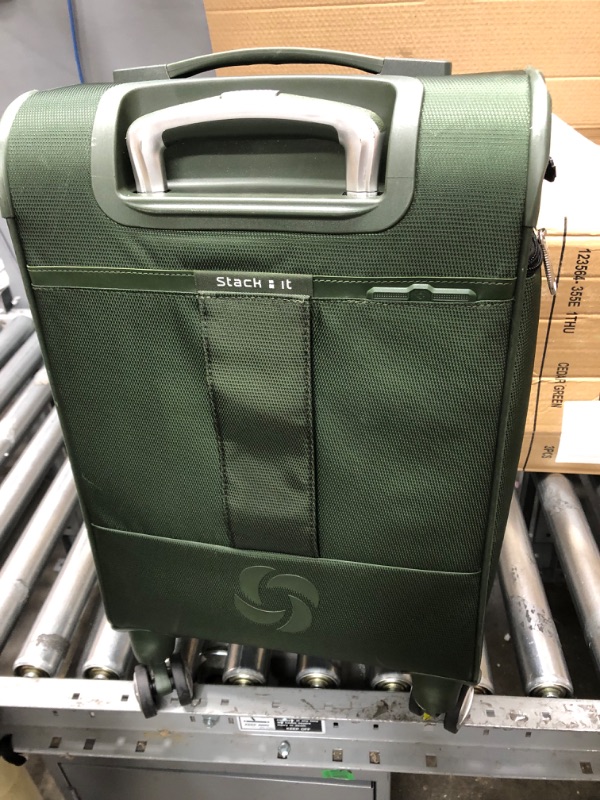 Photo 4 of Samsonite Solyte DLX Softside Expandable Luggage with Spinner Wheels, Cedar Green, Checked-Medium 25-Inch