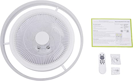 Photo 1 of Wtosuhe Low Profile Ceiling Fan with Lights Remote, 20" Enclosed Bladeless Ceiling Fan 