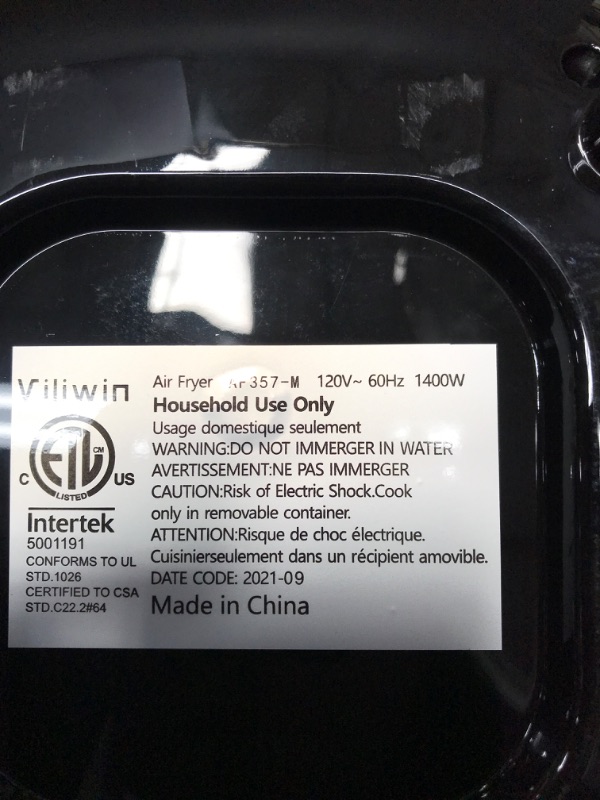 Photo 3 of ALLCOOL Air Fryer 4.5 QT Fit for 2-4 People Easy to Use with 8 Cooking References Dishwasher Safe Nonstick Basket Auto Shutoff Black Air Fryer Black-Knob Control