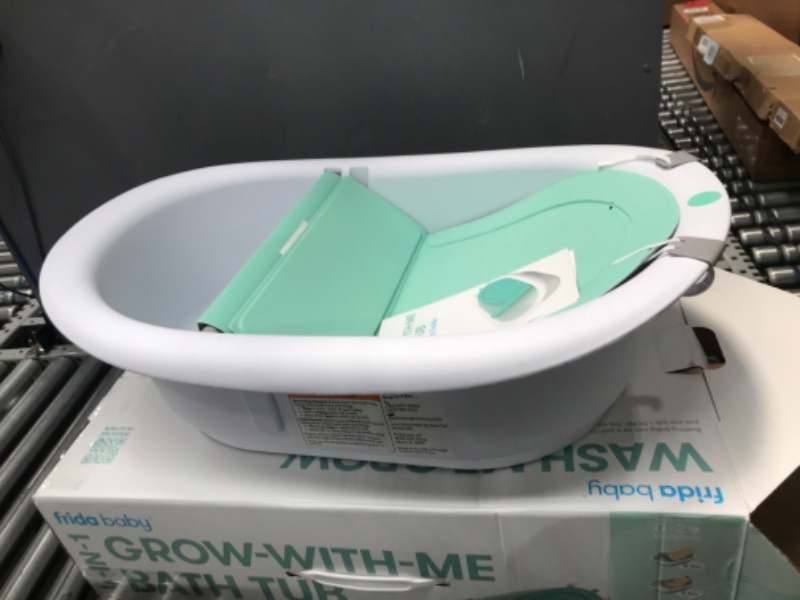 Photo 2 of 4-in-1 Grow-with-Me Bath Tub by Frida Baby Transforms Infant Bathtub to Toddler Bath Seat with Backrest for Assisted Sitting in Tub