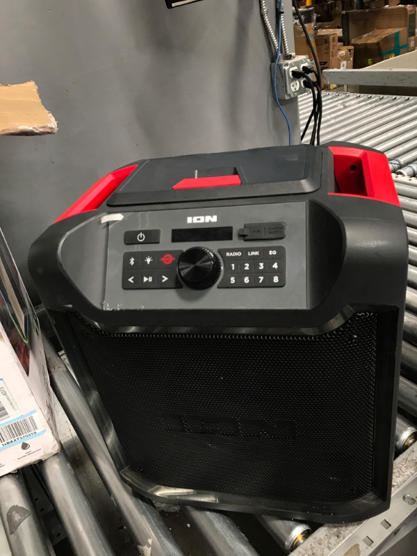 Photo 2 of ***MISSING CORDS*** ION iPA125C Pathfinder 280° 8-in. 120-Watt All-Weather Bluetooth Rechargeable Speaker with FM Radio and LED Lighting