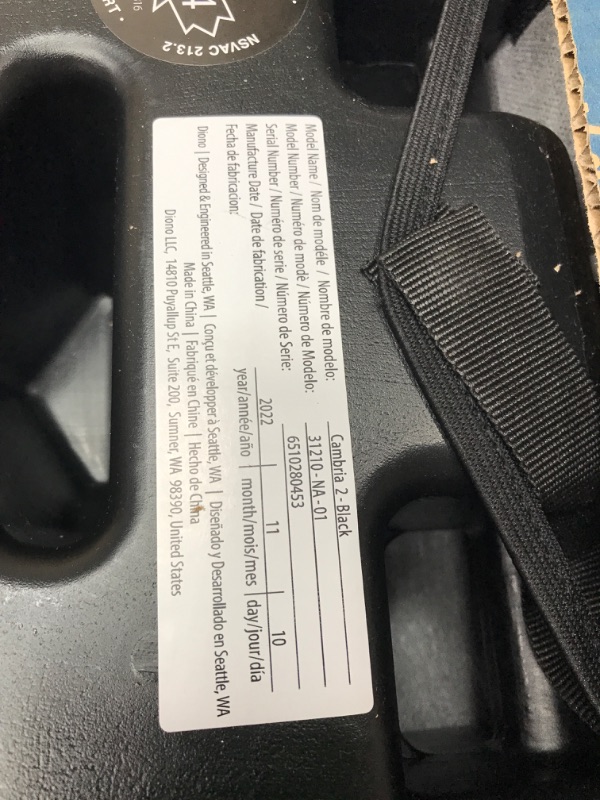 Photo 2 of Diono Cambria 2 XL 2022, Dual Latch Connectors, 2-in-1 Belt Positioning Booster Seat, High-Back to Backless Booster with Space and Room to Grow, 8 Years 1 Booster Seat, Black NEW! Black