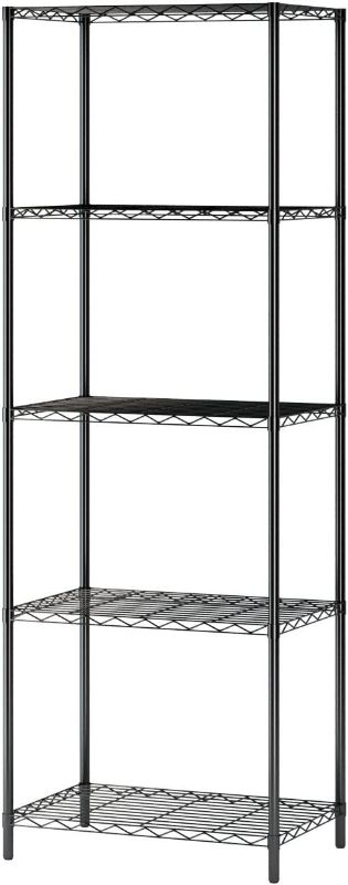 Photo 1 of 5-Tier Wire Shelving 5 Shelves Unit Metal Storage Rack Durable Organizer Perfect for Pantry Closet Kitchen Laundry Organization in Black,21”Wx14”Dx61”H
