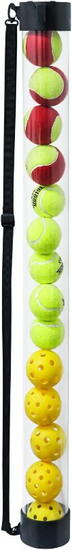 Photo 1 of LITIAN Pickleball Balls or Tennis Ball Picker Hopper Tube for 15 Balls-Lightweight Durable Easy Ball Collector, Carrier, and Dispenser, with Shoulder Strap
