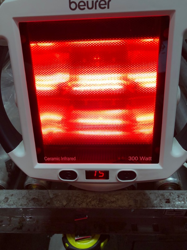 Photo 3 of Beurer IL50 Infrared Heat Lamp, Red Light Heat Device (Portable), for Muscle Pain and Pain Relief, for Cold Relief, Improves Blood Circulation, 300W, Safety-Features