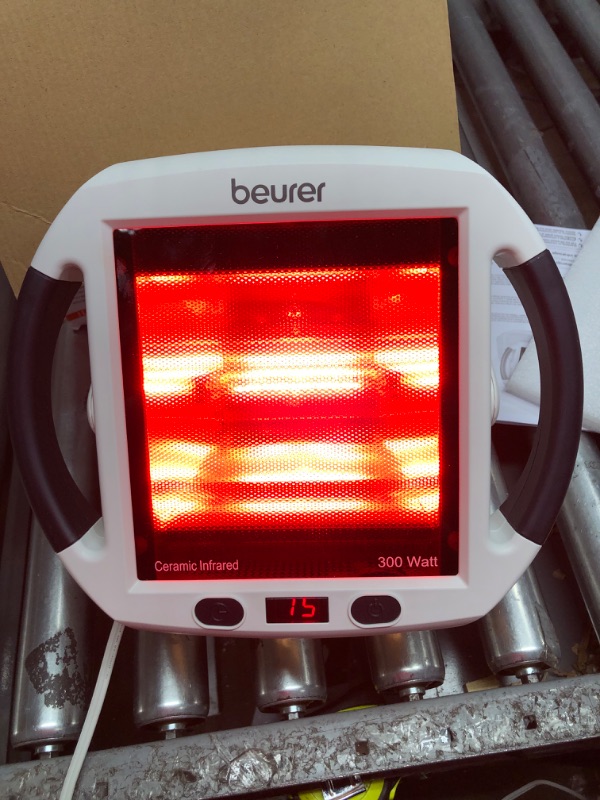 Photo 3 of Beurer IL50 Infrared Heat Lamp, Red Light Heat Device (Portable), for Muscle Pain and Pain Relief, for Cold Relief, Improves Blood Circulation, 300W, Safety-Features