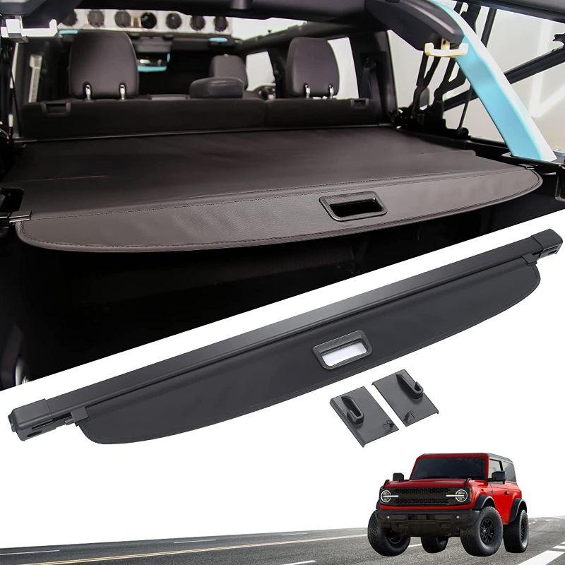 Photo 1 of  Terfulnel Cargo Trunk Cover for 2021 2022 2023 Ford Bronco Accessories 4-Door Retractable Trunk Cover Luggage Rack(Not for Bronco Sport and Bronco 2-Door)
