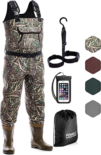 Photo 1 of *missing accessories//similar to stock photo * Foxelli Neoprene Chest Waders, Camo Hunting & Fishing Waders for Men & Women with Boots, Waterproof Bootfoot Waders
