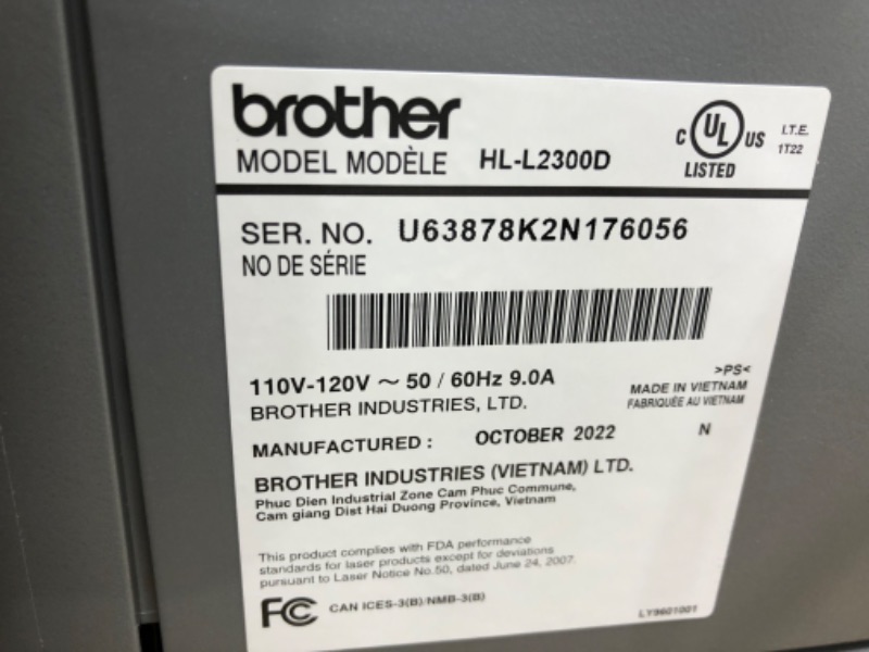 Photo 2 of Brother HL-L2300D Monochrome Laser Printer with Duplex Printing
