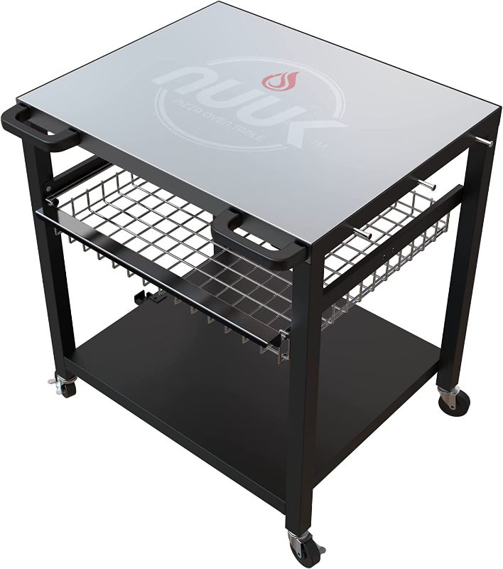 Photo 1 of *SEE NOTES* NUUK Double-Shelf Rolling Outdoor Pizza Oven Table, 24" x 30" Stainless Steel Commercial 