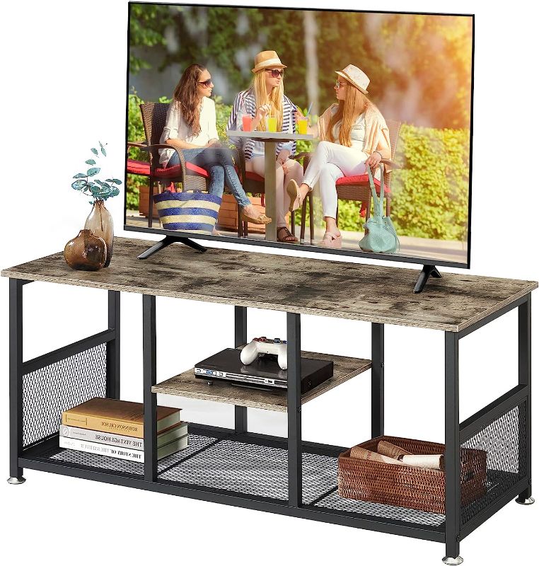 Photo 1 of 
VECELO TV Stand Up to 50 Inches, 39 Inch Industrial Entertainment Center Media Console with Open Storage Shelves, Wooden Coffee Table with Metal Frame, Grey
Color:Grey
Size:39 Inches
Style:TV StandKHD-TV01-GRY-180
