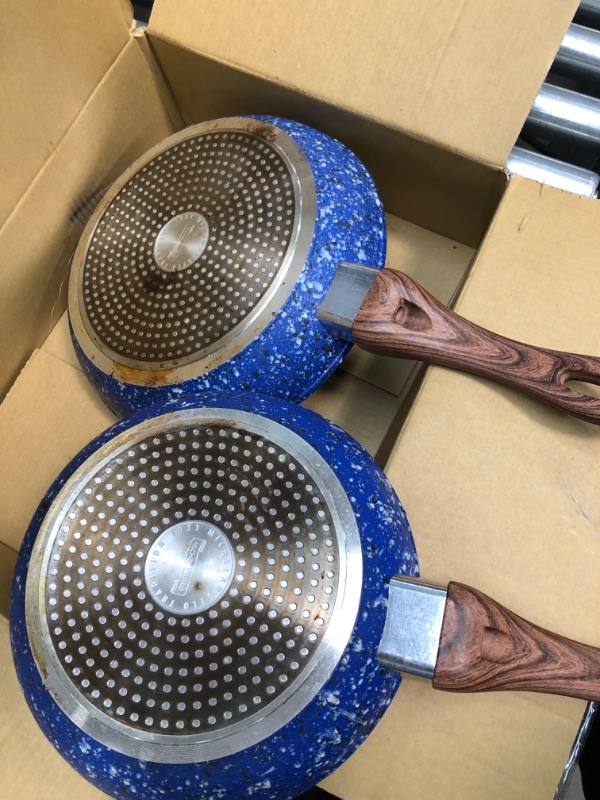 Photo 1 of MICHELANGELO Granite Frying Pan, Stone Pans Nonstick Frying Pans Set, Blue Granite Rock Frying Pans Nonstick, Stone Skillets,