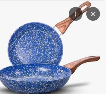 Photo 1 of MICHELANGELO Granite Frying Pan, Stone Pans Nonstick Frying Pans Set, Blue Granite Rock Frying Pans Nonstick, Stone Skillets,