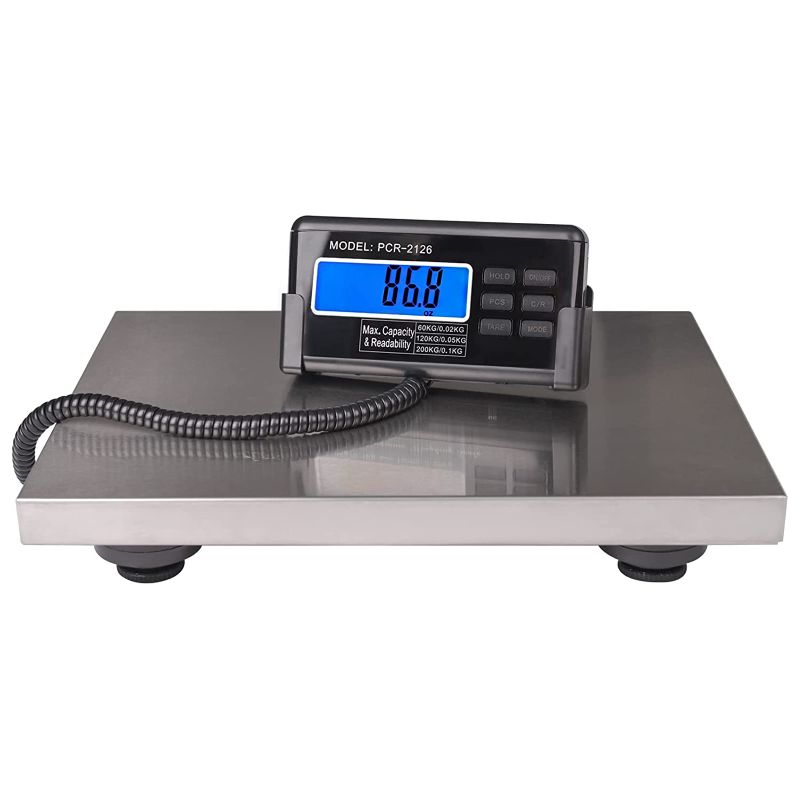 Photo 4 of ( only metal scale// unable to test  ) Large 440lbs Shipping Scale, 15"X 12" Platform Heavy Duty Stainless Steel Platform for Postal Industrial Floor Busniess Office Home Warehouse Package Lugggage
