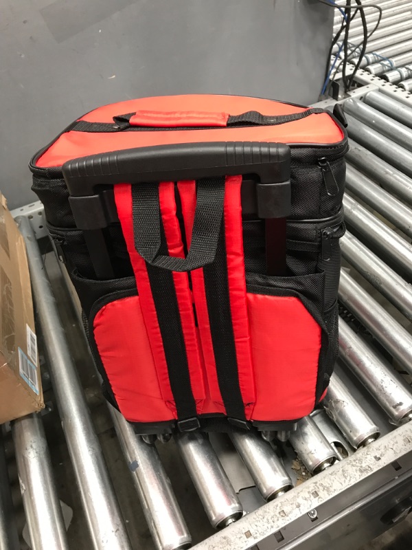 Photo 4 of ( Like NEW ) Travelers Club 18" Cool Carry 2 Section Insulated Rolling Cooler RED 
