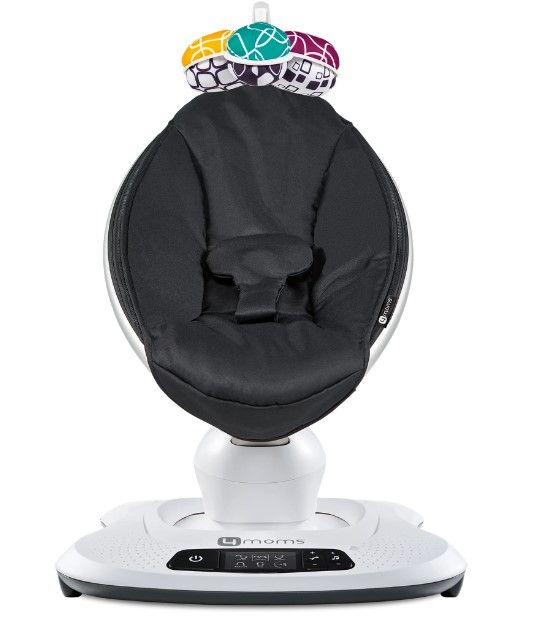 Photo 2 of 4moms MamaRoo4 Multi-Motion Baby Swing + Safety Strap Fastener, Bluetooth Baby Swing with 5 Unique Motions, Black Classic
