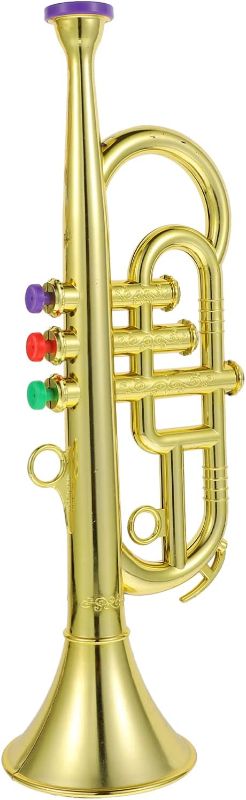 Photo 1 of balacoo Toy Trumpet for Kids, Wind and Brass Musical Instruments Trumpet Model Trumpet Horn Toy for Home and School Musical Child Day Gift