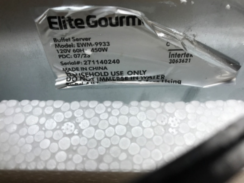 Photo 1 of Elite Platinum EWM-9933 Deluxe Triple Buffet Server Food Warmer Party Tray, Oven-Safe Pan, Gravy & Holiday Essentials, 3 x 2.5Qt, Stainless Steel 7.5 Quart / 4 Trays