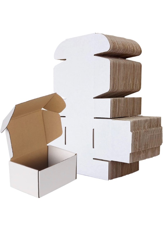 Photo 1 of ***Stock photo is for reference.***
RLAVBL Shipping Boxes, White Small Corrugated Cardboard Box, Mailer Box