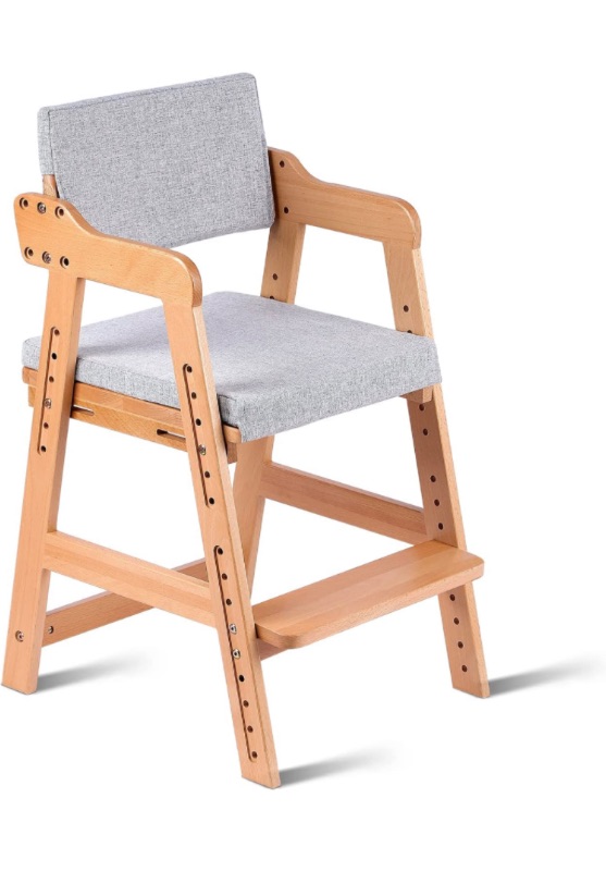 Photo 1 of ***Missing some hardware and the cushions.***
Ezebaby Wooden High Chair, Adjustable Highchair for Toddlers to Teens with Steps, Kids Dining Chair, Study Chair with Removable Cushion